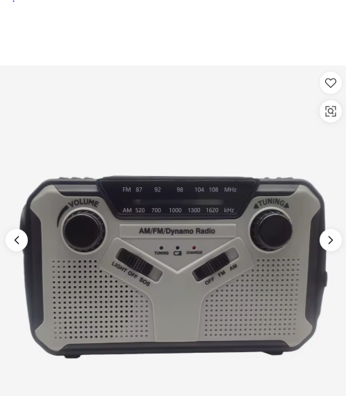 Multifunctionele Noodradio met Zonnepaneel & Powerbank – Grijs